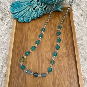 New Handcrafted Artisan Women’s Beach Sea Glass Bead One of a Kind Necklace